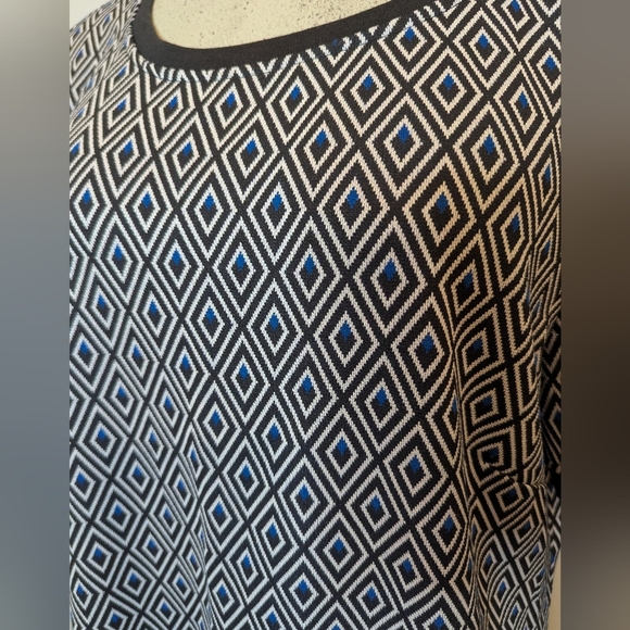 Long Tall Sally Shift Dress Short Sleeve Diamond Jacquard US 14 - Picture 10 of 17